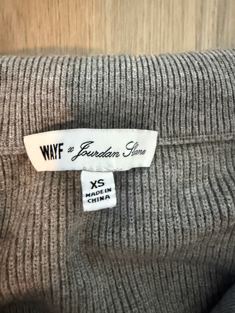 Wayf Gray Zip-Front Ribbed Sweater - Picture 3 of 4